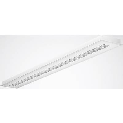Een rechthoekige, moderne plafondlamp met meerdere kleine lampen op een rij biedt gelijkmatige verlichting voor binnenruimtes.