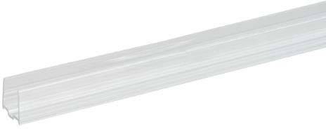 Een witte, rechthoekige kunststof kam met fijne tanden, die plat op een neutrale ondergrond ligt.