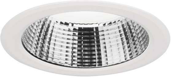 Een ronde plafondspot met reflecterende binnenkant. Geschikt voor de verlichting van binnenruimtes.