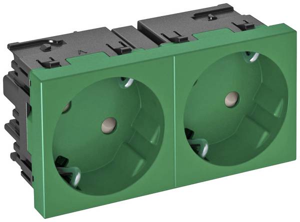 OBO Bettermann 6120487 Apparaatinzet 2-voudig stopcontact (b x h x d) 90 x 45 x 40 mm Groen 1 stuk(s)