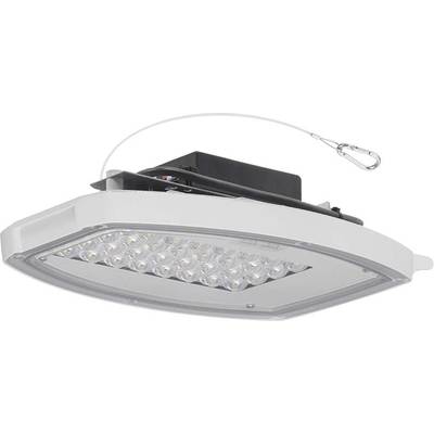 Een LED-plafondspot met rechthoekige vorm en meerdere armaturen, geschikt voor industriële verlichting of grote ruimtes.