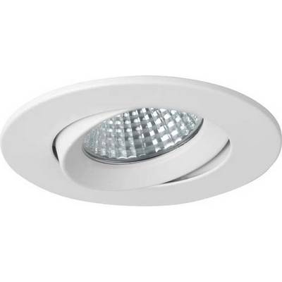 Een witte, ovale LED-plafondspot met een gestructureerde reflector, die wordt gebruikt voor gerichte verlichting.