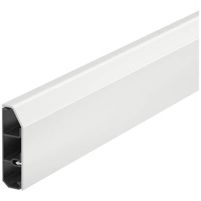 Wit, rechthoekig kunststofprofiel met holle ruimte, vermoedelijk een bouw- of afdekonderdeel.