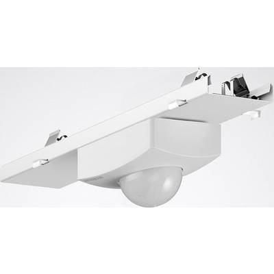 Een witte plafondlamp met een ronde, melkachtige lampenkap, gemonteerd in een hoek van een ruimte.