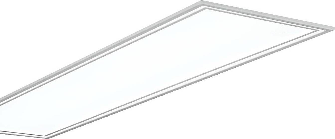 Een rechthoekige LED-paneel verlichting, met een wit frame, voor plafondmontage; biedt gelijkmatig, helder licht.
