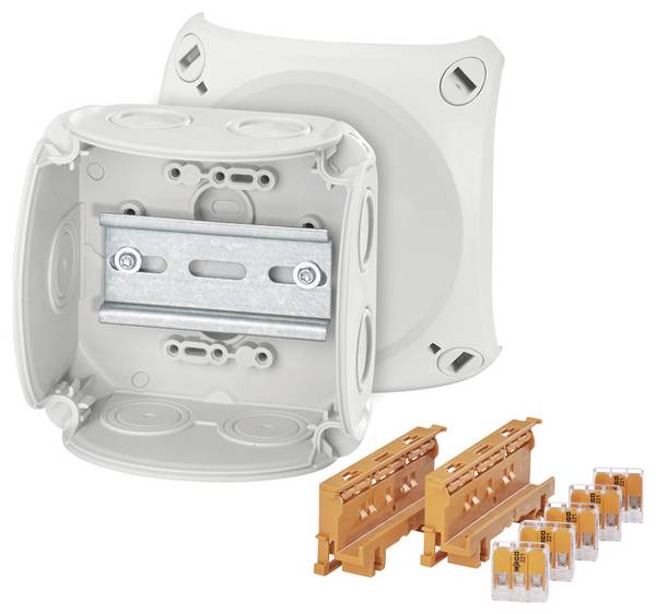 Hensel DK 0404 W Aftakkast (l x b x h) 104 x 104 x 70 mm Grijs IP66 5 stuk(s)