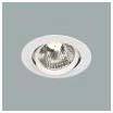 Rond, strak gemonteerd plafondlicht met een witte rand en een metalen reflector in het midden, geschikt voor binnenverlichting.
