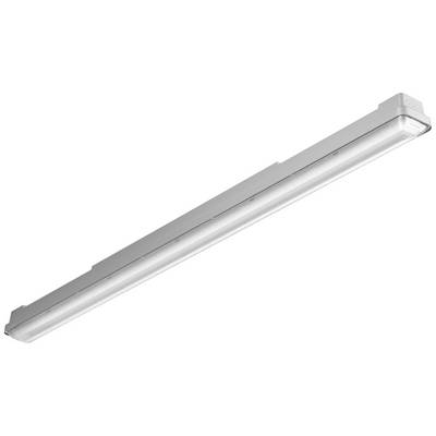Langwerpige LED-verlichting met een strak, modern design, tegen een neutrale achtergrond. Ideaal voor kantoren of industriële ruimtes.