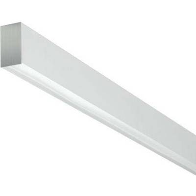 Langwerpige, moderne LED-lamp in het wit, gezien van opzij, geschikt voor kantoorverlichting.