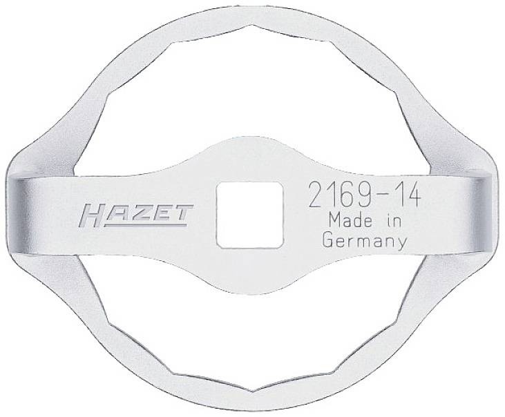 Speciale moersleutel van Hazet, model 2169-14, in zilverkleur, vervaardigd in Duitsland.