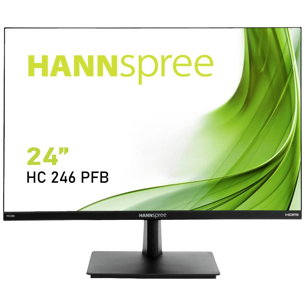 Hannspree HC246PFB LED-monitor Energielabel D (A - G) 61 cm (24 inch) 1920 x 1200 Pixel 16:10 5 ms VGA, HDMI, DisplayPort, Audio-Line-in ADS LED