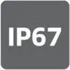 'IP67'-symbool geeft de beschermingsklasse tegen stof en water aan, geschikt voor stofdichte apparaten en apparaten die beschermd zijn tegen tijdelijk onderdompelen.