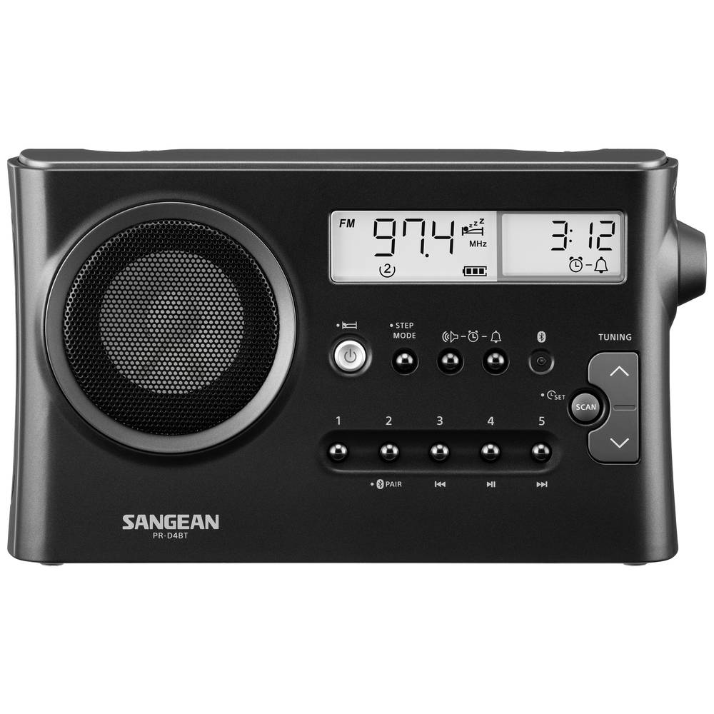 Sangean - PR-D4BT, draagbare radio AM/FM/bluetooth, grijs