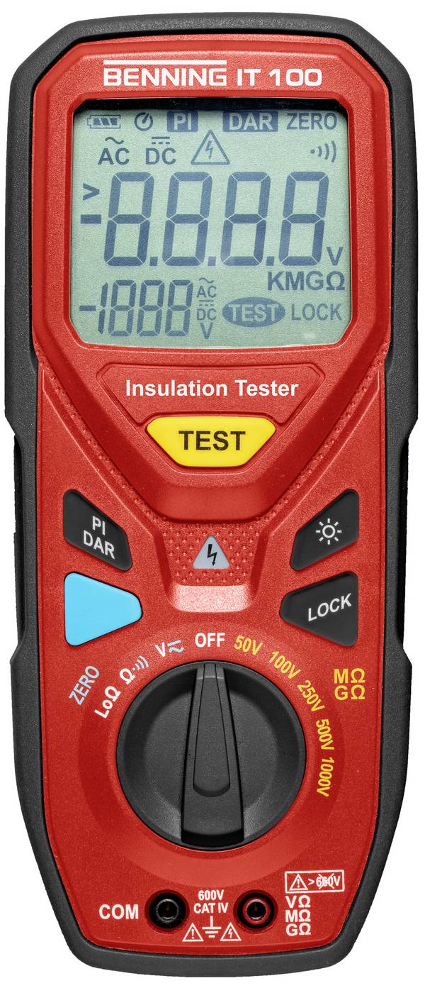 Benning IT 100 Isolatiemeter  50 V, 100 V, 250 V, 500 V, 1000 V 20 GΩ
