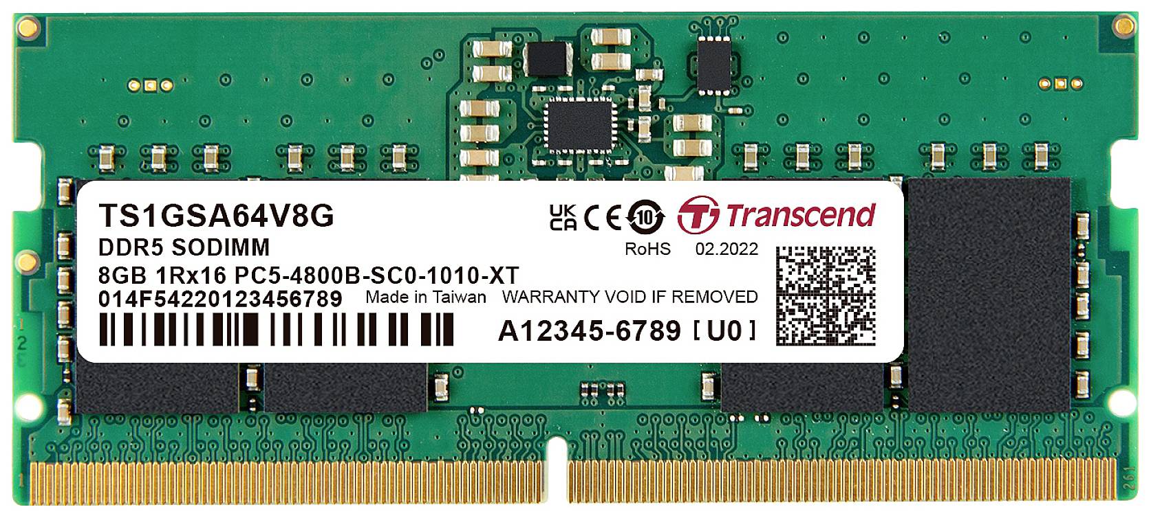 Transcend Branded - DDR4 - Modul - 8 GB - SO DIMM 260-PIN - 3200 MHz / PC4-25600 - CL22 - 1.2 V - ungepuffert - non-ECC-1