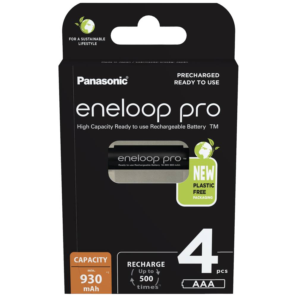 Panasonic eneloop pro HR03 Oplaadbare AAA batterij (potlood) NiMH 930 mAh 1.2 V 4 stuk(s) main product image