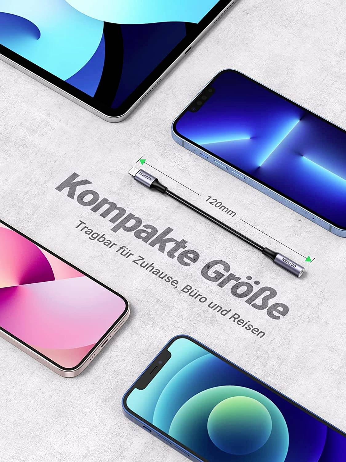 WA9409 USB-kabel 10 cm Zwart, Grijs-6