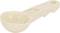 Beige ijslepel met ergonomische handgreep en gebogen schepvorm.