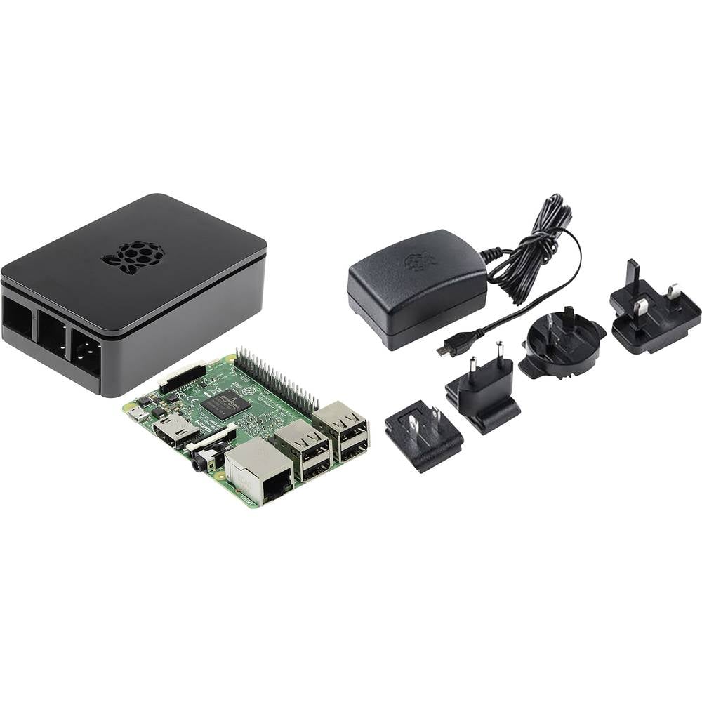 Raspberry Pi® CR-PI-SET005 Raspberry Pi 3 B+ 1 GB 4 x 1.4 GHz Incl. koellichaam, Incl. behuizing, Incl. Noobs OS, Incl. HDMI-kabel, Incl. netvoeding