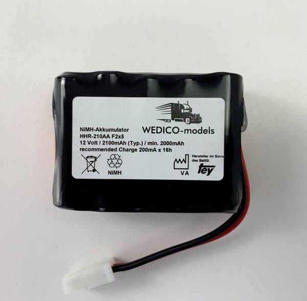 WEDICO-models NiMH accupack 12 V 2100 mAh    AMP