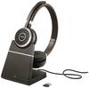 Jabra Evolve 65 Second Edition - UC On Ear headset Bluetooth, Radiografisch Stereo Zwart Noise Cancelling, Ruisonderdrukking (microfoon) Incl. oplaad- en dockingstation, Headset, Volumeregeling Telefoon