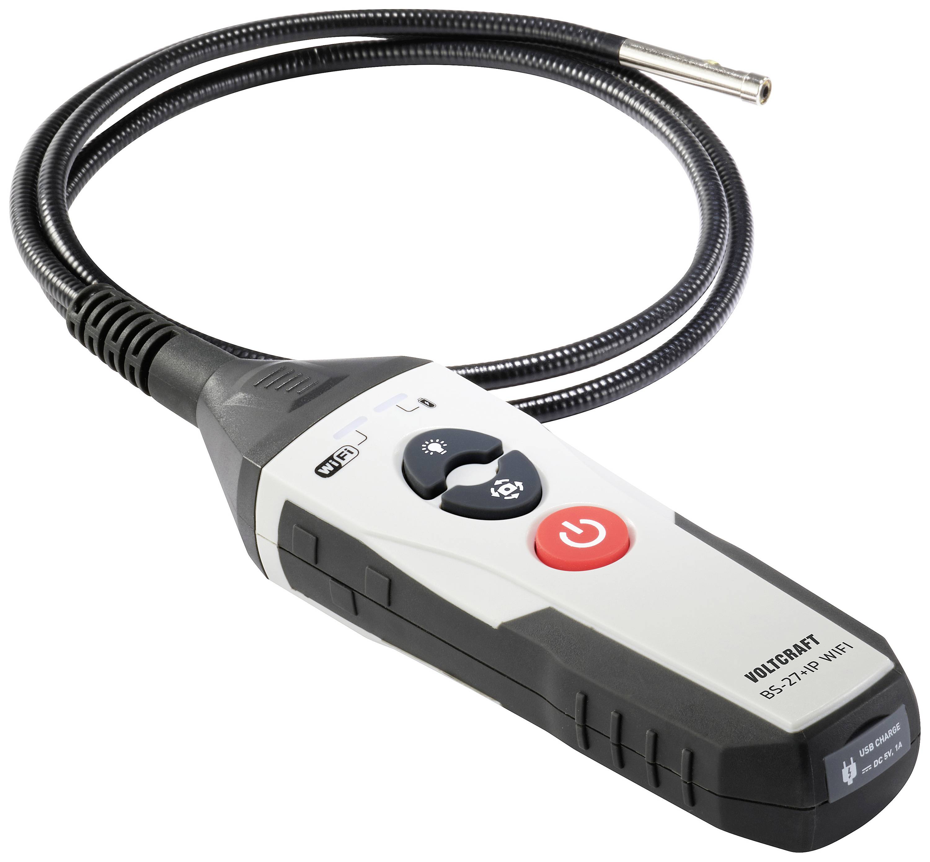 Gaslekdetector met flexibele slang en display, geschikt voor het opsporen van gaslekken in moeilijk bereikbare gebieden.