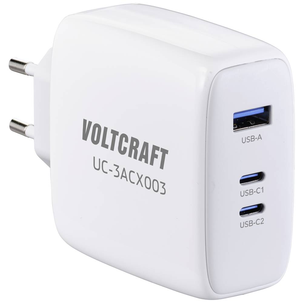 VOLTCRAFT GaN VC-13079915 USB-oplader Binnen Uitgangsstroom (max.) 5 A 3 x USB-C, USB-A USB Power Delivery (USB-PD)