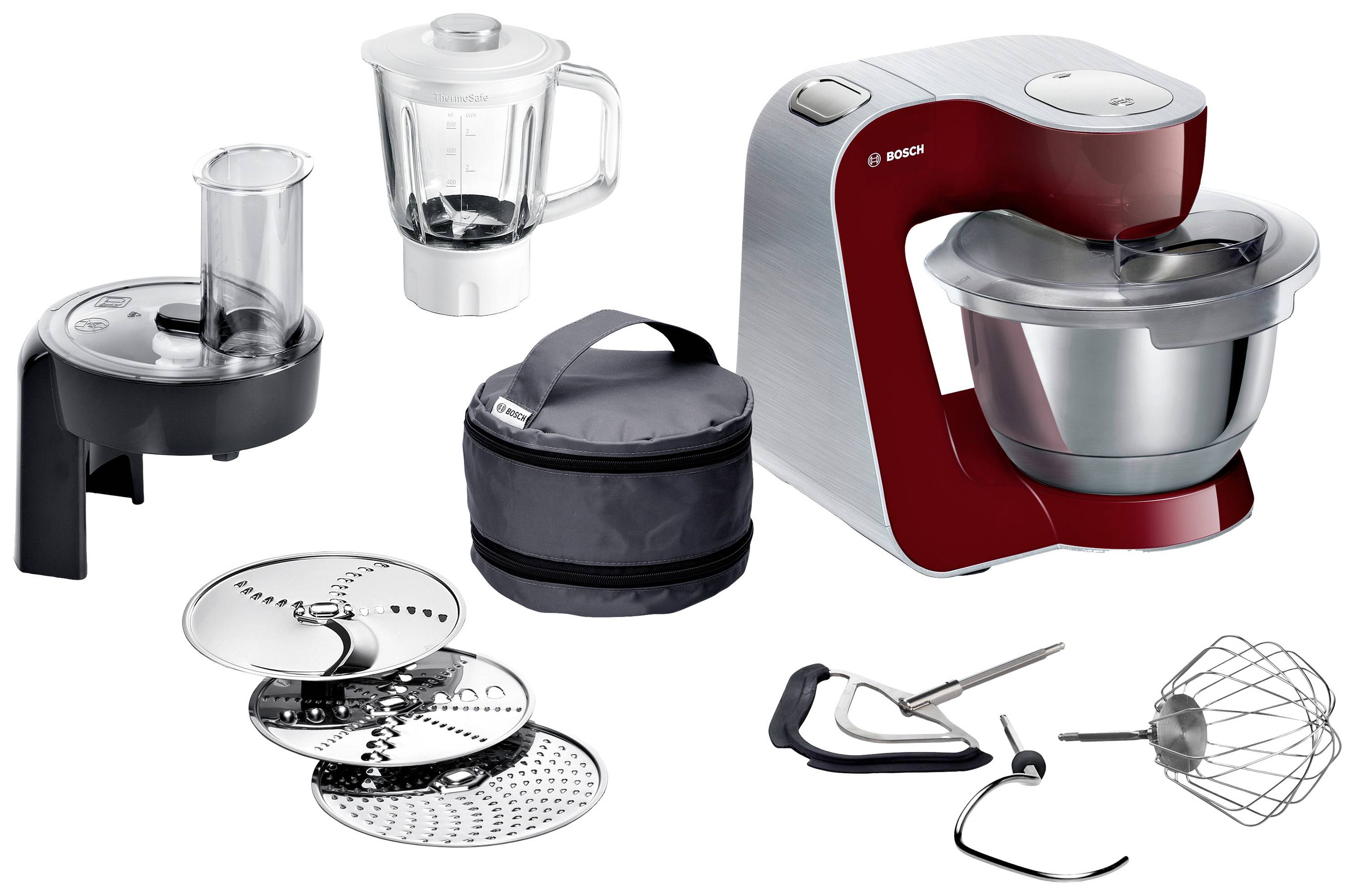 Bosch Mum5 - 3,9 L - zwart - rood - roestvrij staal - 0,8 l - 1,1 m - grof - Fijn - medium - CE - EAC -EURASIAN - UKRA-1