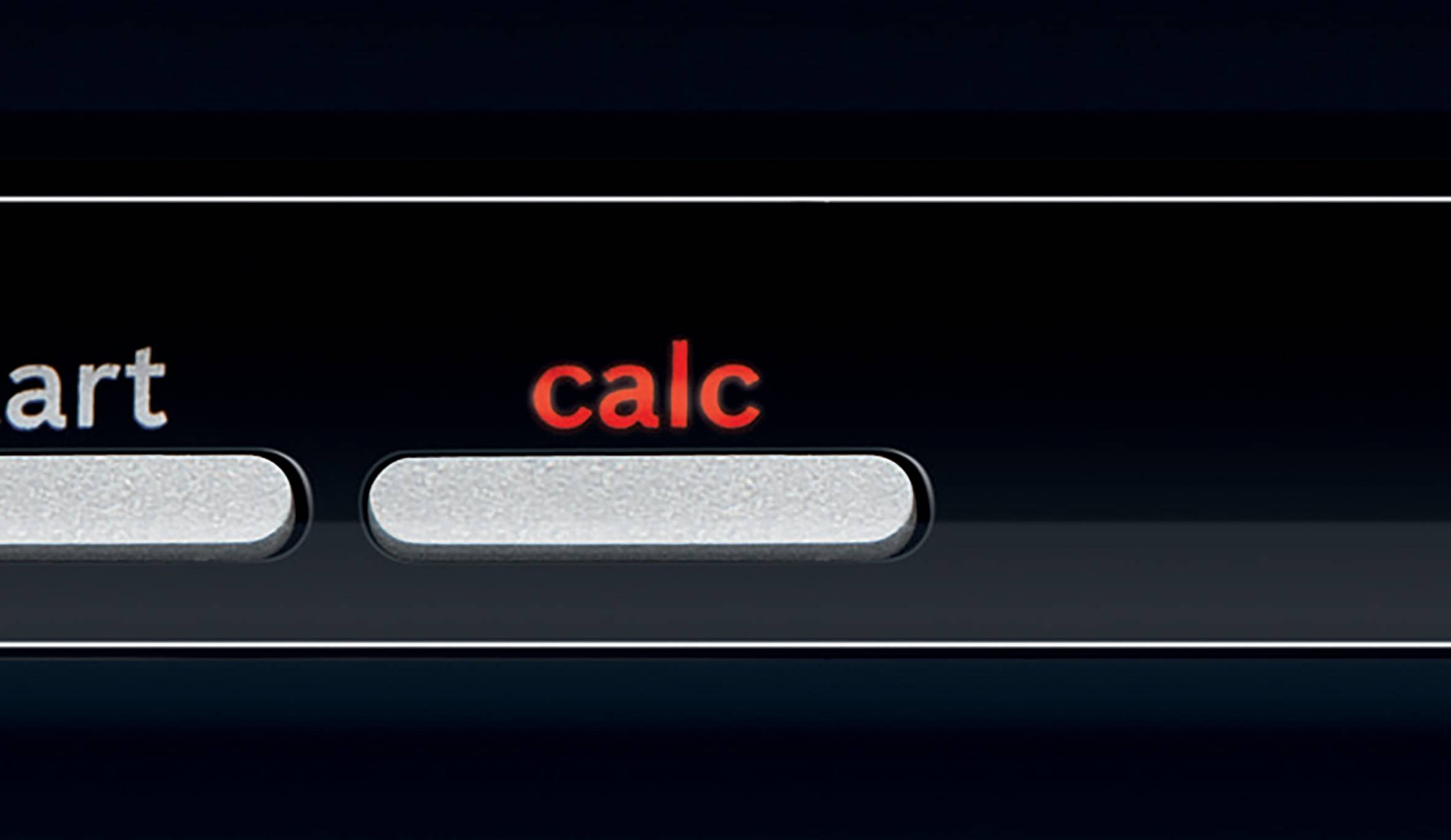 Zwarte achtergrond met een wit oplichtend rechthoek, waarbij 'calc' in het rood wordt geaccentueerd.