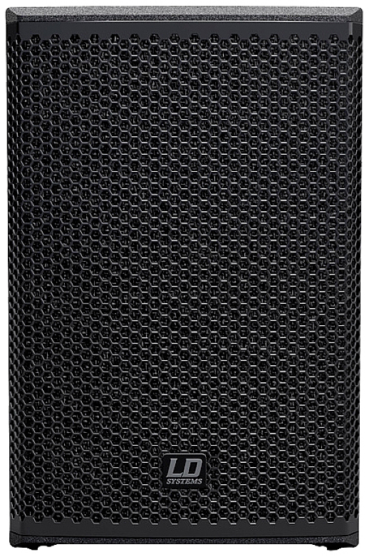 Een zwarte luidspreker met een rasterpatroon en het logo 'LD Systems' onderaan in het midden.