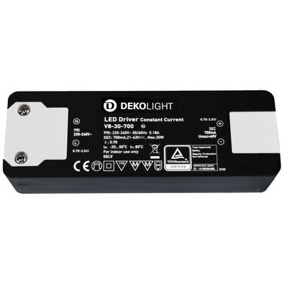 Deko Light BASIC, CC, V8-30-700mA/30W LED-driver  Constante stroomsterkte 30 W 700 mA 21 - 43 V 