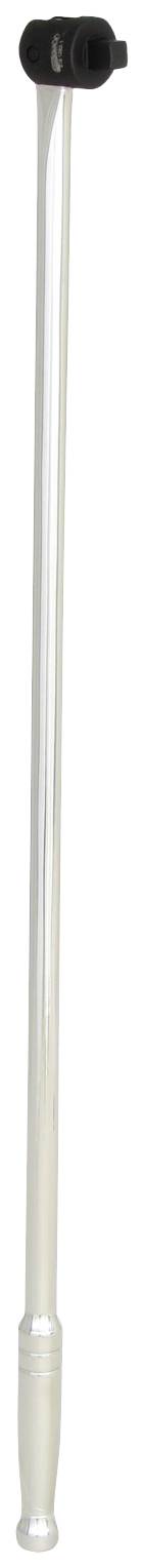 Een lange, slanke wandelstok met een lichte stok en een rond, donker handvat.