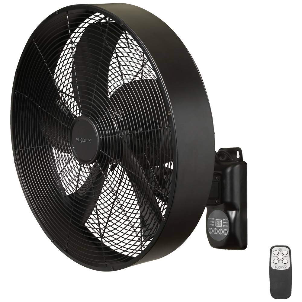 Sygonix Wandventilator (l x b x h) 450 x 450 x 355 mm Kleur ventilatorbladen: Zwart Kleur behuizing: Zwart (mat)