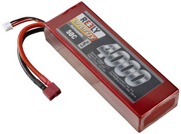 Reely LiPo accupack 7.4 V 4000 mAh Aantal cellen: 2 50 C Hardcase T-stekkersysteem