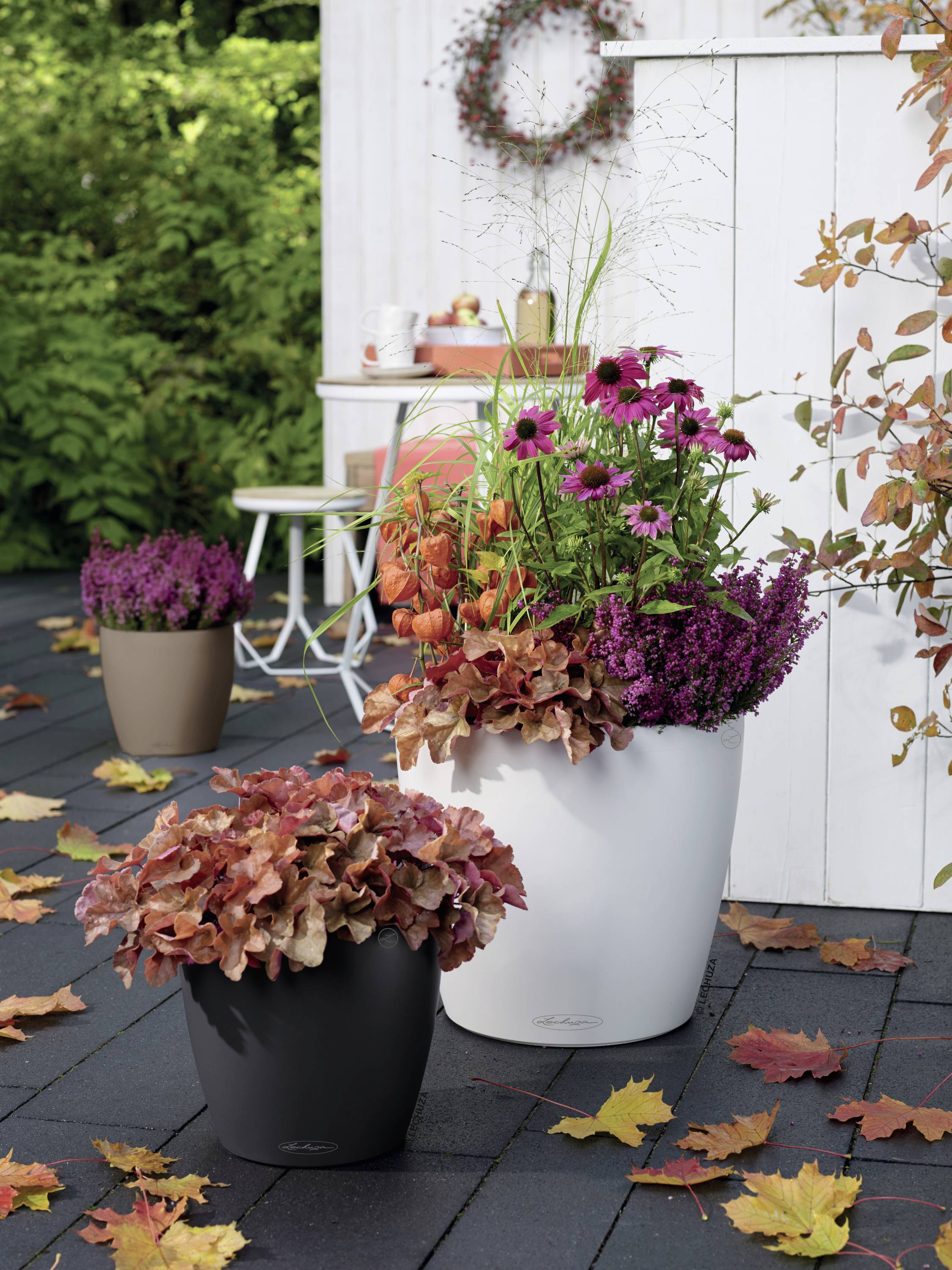 LECHUZA Bloempot - Classico Color 28 - Ø 28 x 26 cm - Compleet Kit - Wit - 9 L-4