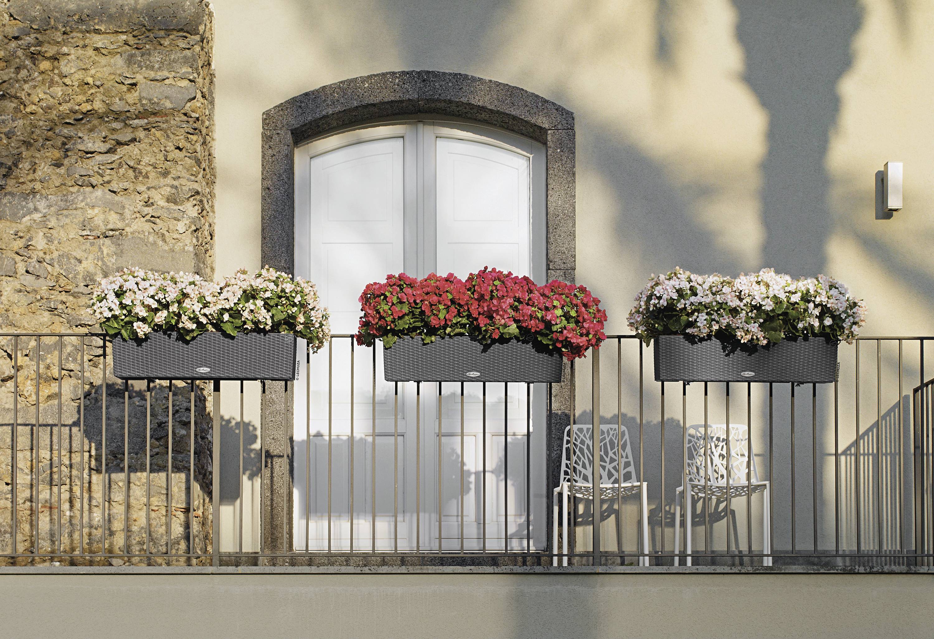 LECHUZA Jardiniere BALCONERA Cottage 80 ALL-IN-ONE Graniet-5