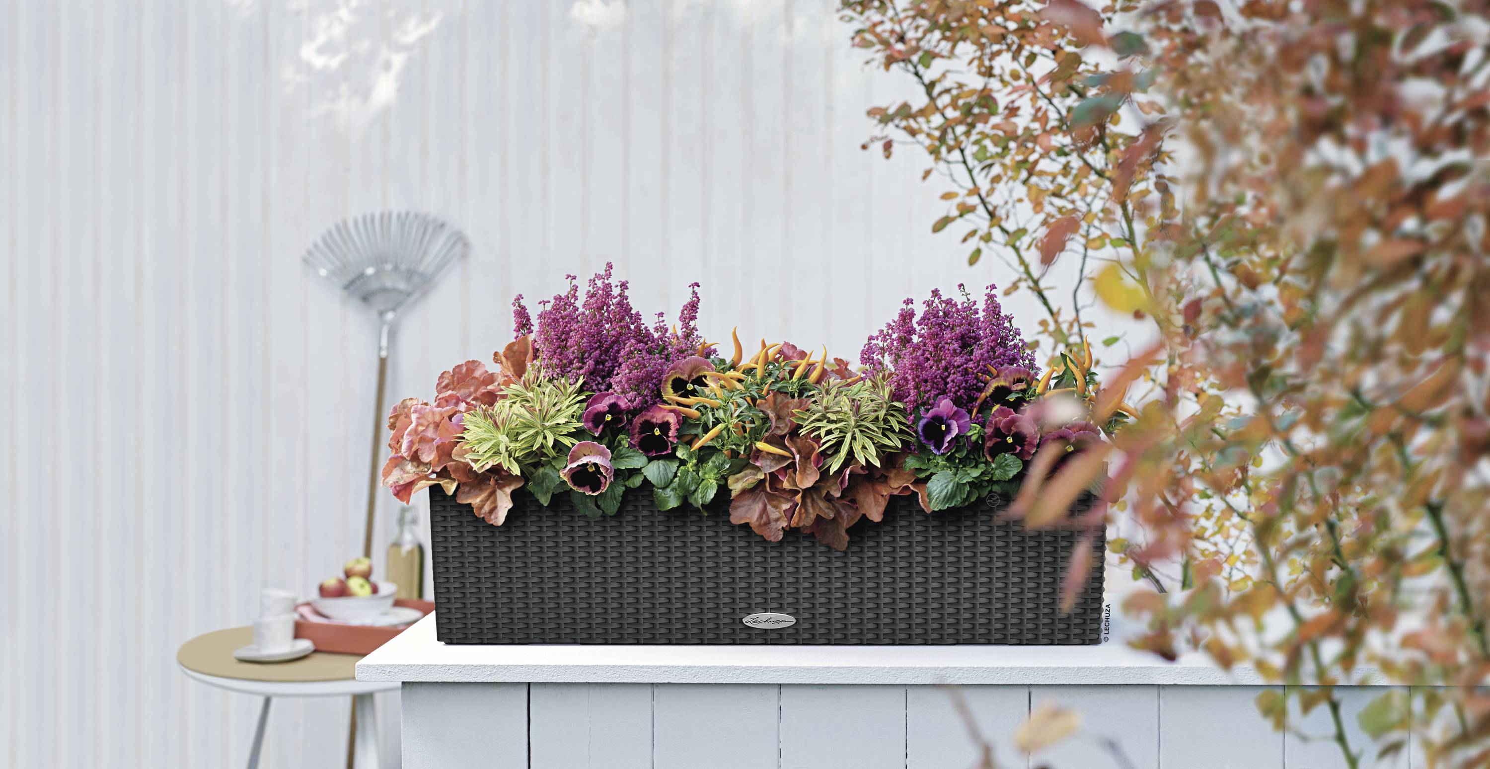 LECHUZA Jardiniere BALCONERA Cottage 80 ALL-IN-ONE Graniet-7
