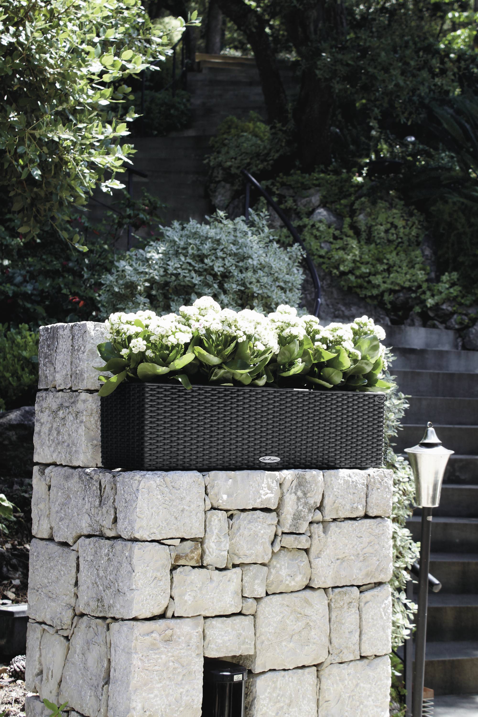 LECHUZA Jardiniere BALCONERA Cottage 80 ALL-IN-ONE Graniet-8