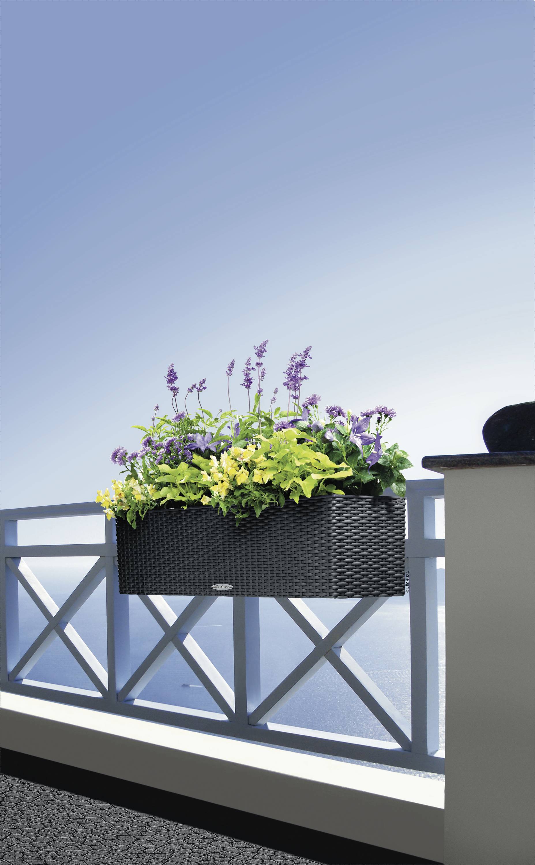 LECHUZA Jardiniere BALCONERA Cottage 80 ALL-IN-ONE Graniet-15