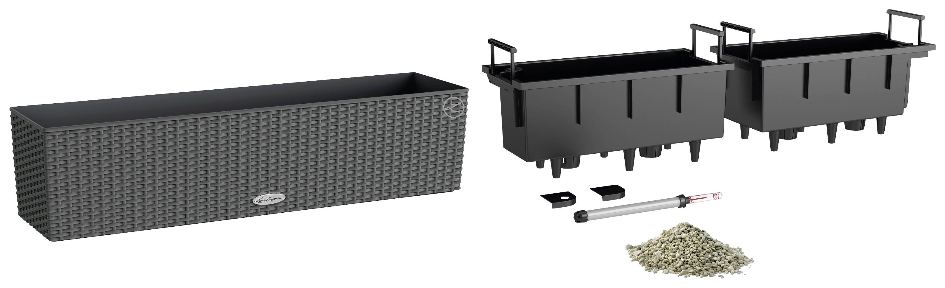 LECHUZA Jardiniere BALCONERA Cottage 80 ALL-IN-ONE Graniet-1