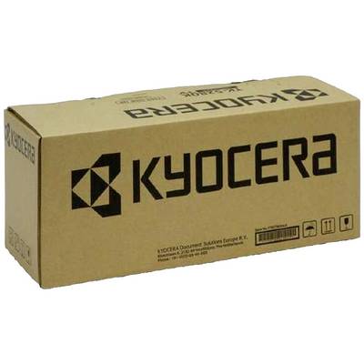 Een bruine kartonnen doos met het "Kyocera"-logo en tekst aan de zijkant. Verpakking voor printertoebehoren van Kyocera Document Solutions.