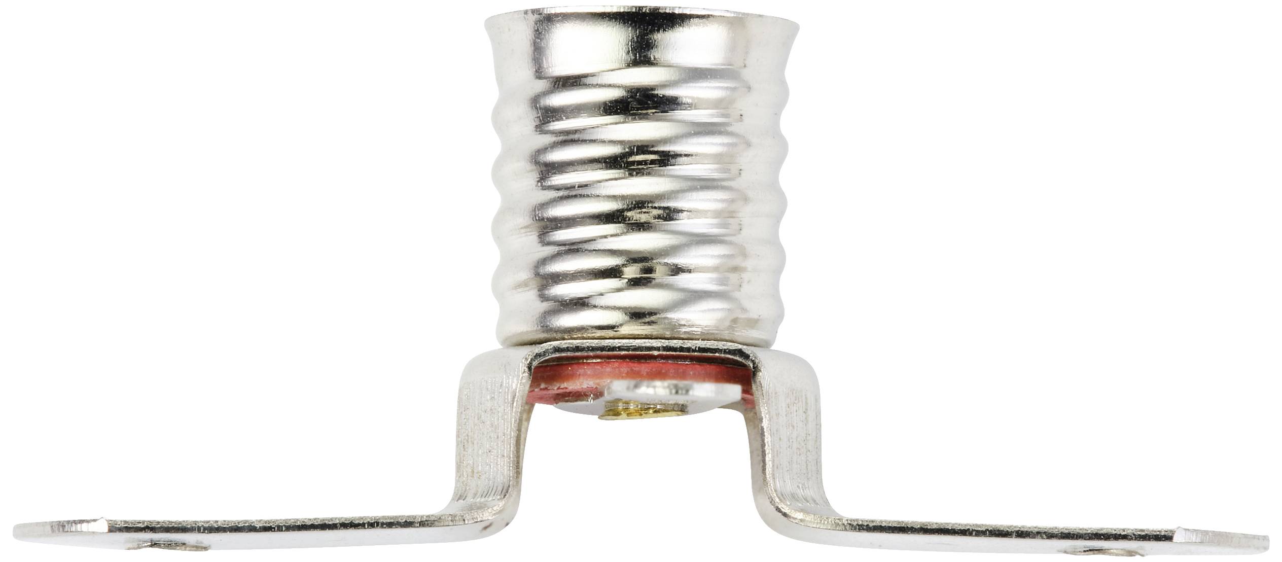 Metalen onderdeel met een gegolfd cilindervormig middenstuk en twee platte, horizontale vleugels, waarschijnlijk een klem.