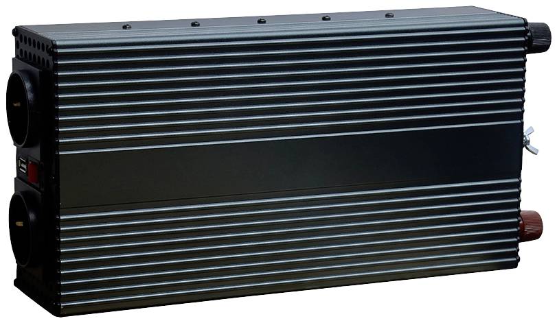 Zwarte, rechthoekige elektrische radiator met ventilatierooster aan de zijkant. Ontworpen voor binnenruimtes.