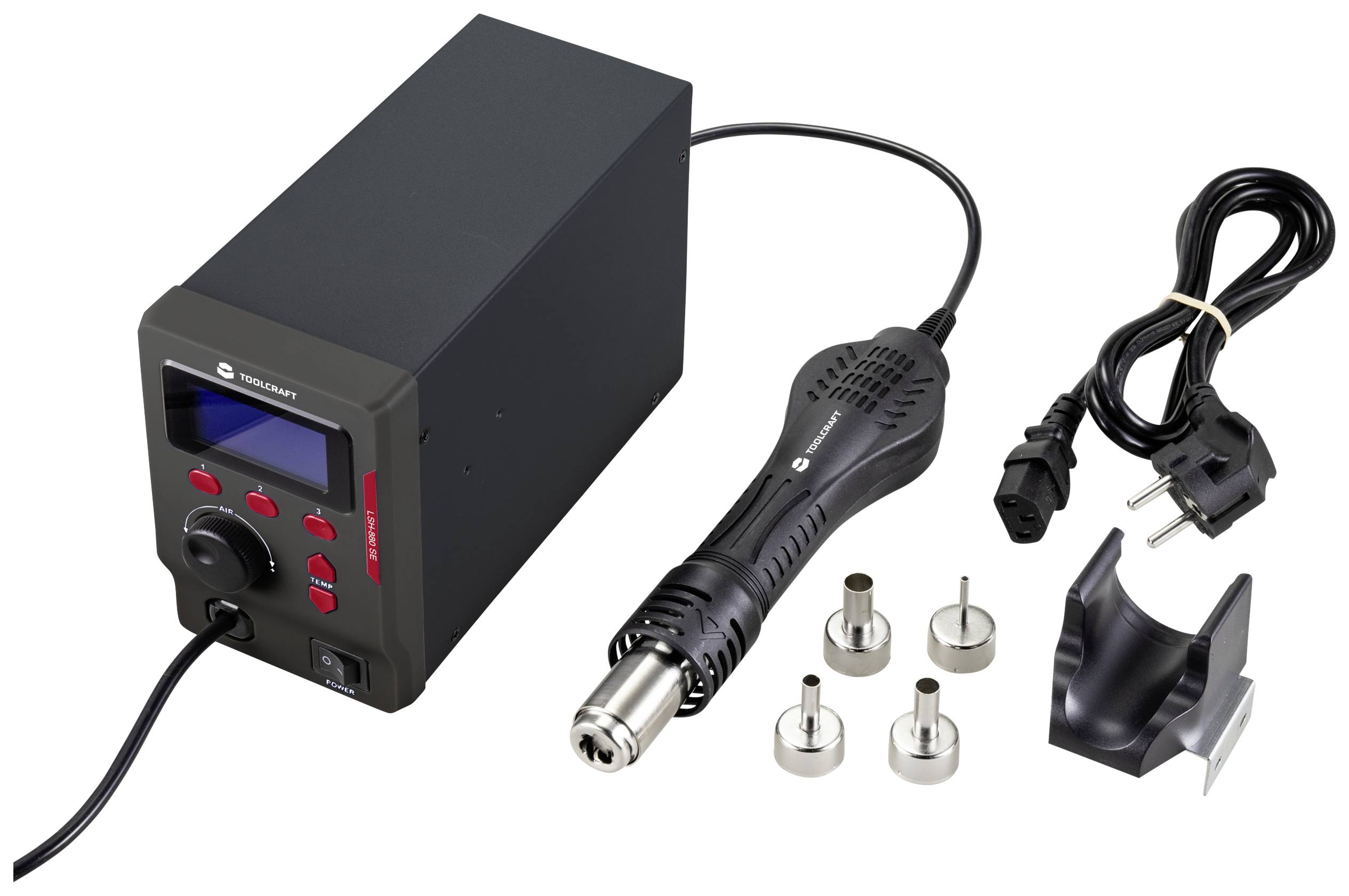TOOLCRAFT LSH-880 SE Hetelucht-soldeerstation Digitaal 800 W 100 - 500 °C Incl. soldeerpunt-9