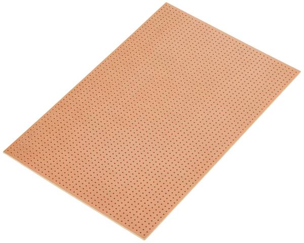TRU COMPONENTS  Printplaat Zonder Cu-laag Hardpapier (l x b) 16 cm x 10 cm  Rastermaat 2.54 mm Inhoud 1 stuk(s)