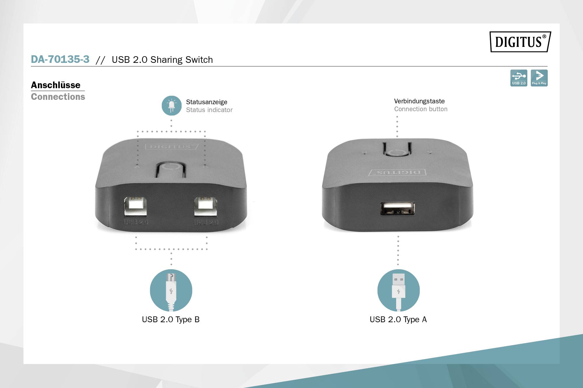 Digitus USB 2.0 deelschakelaar-2