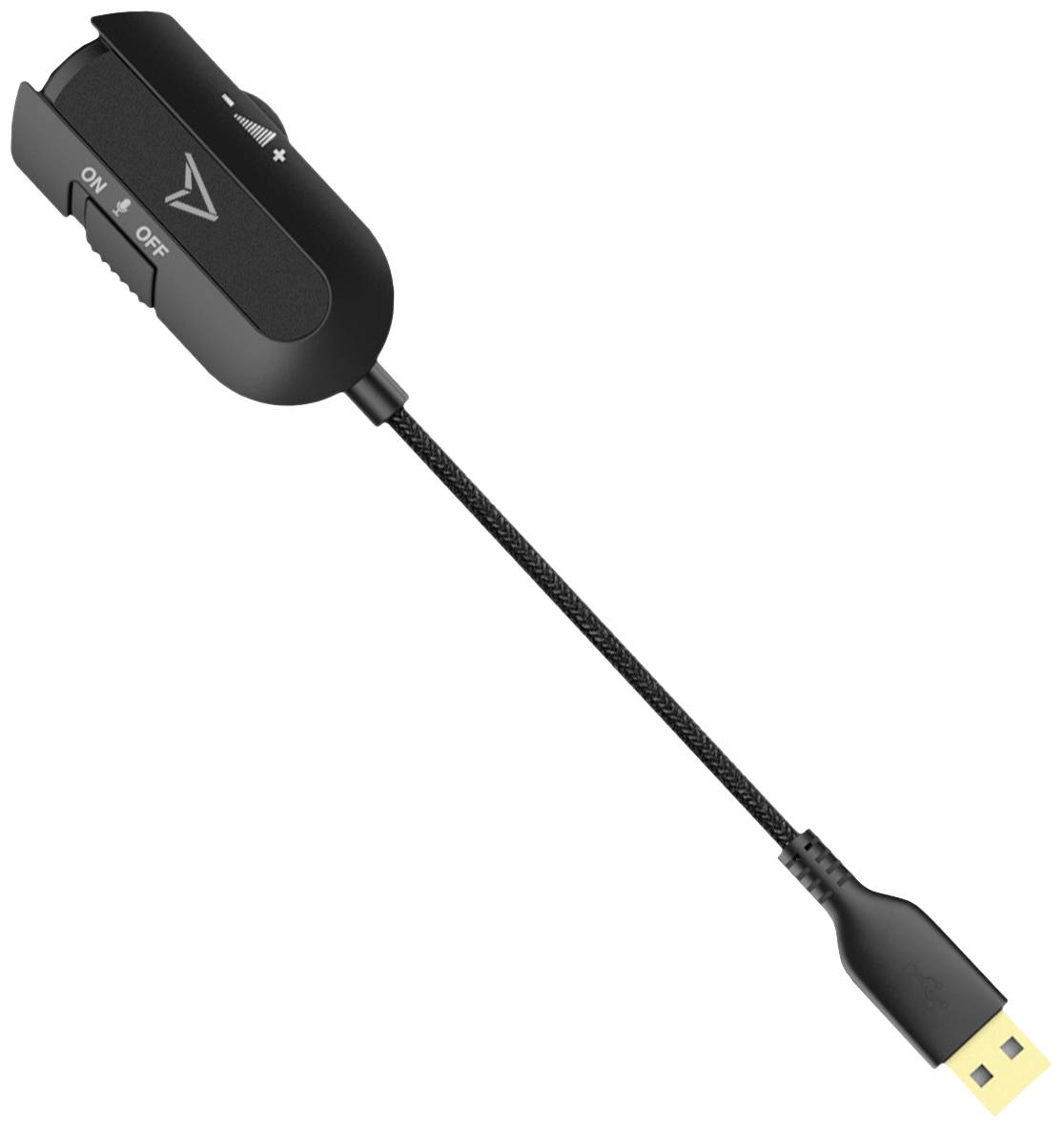 USB-gaming-adapter met instelbare schakelaar en LED-indicatie.