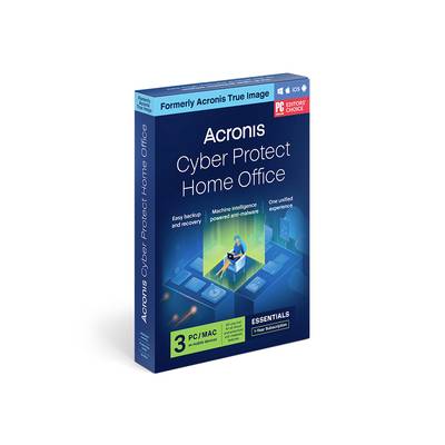 Acronis Cyber Protect Home Office Essentials EU Licentie voor 1 jaar, 3 licenties Windows, Mac, iOS, Android Beveiliging