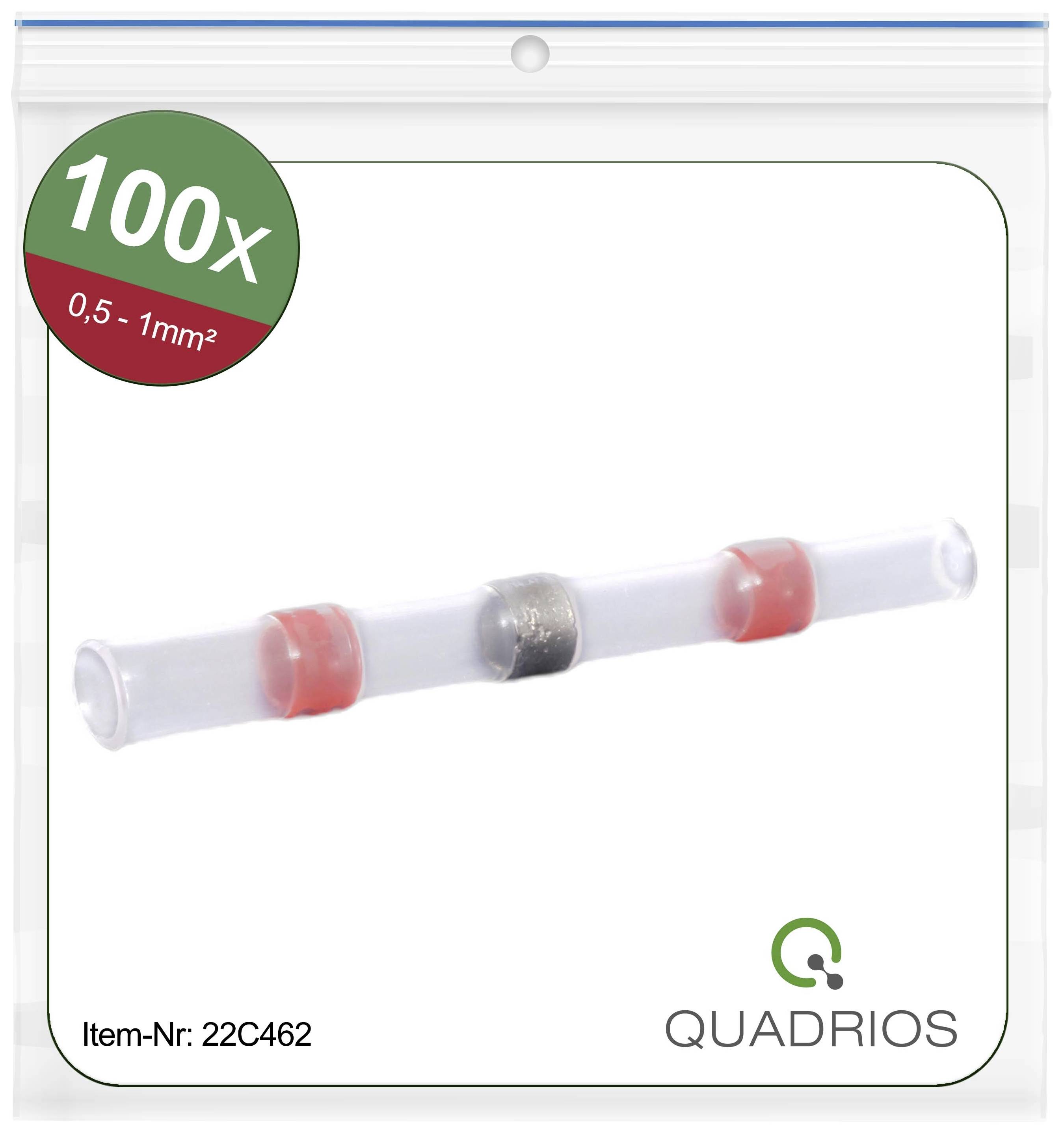 Quadrios 22C462 Stootverbinder Met krimpkous 0.5 mm² 1.0 mm² Volledig geïsoleerd Rood 1 set(s)