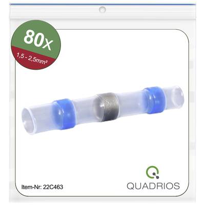 Quadrios 22C463 Stootverbinder Met krimpkous 1.5 mm² 2.5 mm² Volledig geïsoleerd Blauw 1 set(s) 